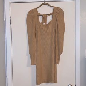 NWT Wayf Camel Midi Sweater Dress